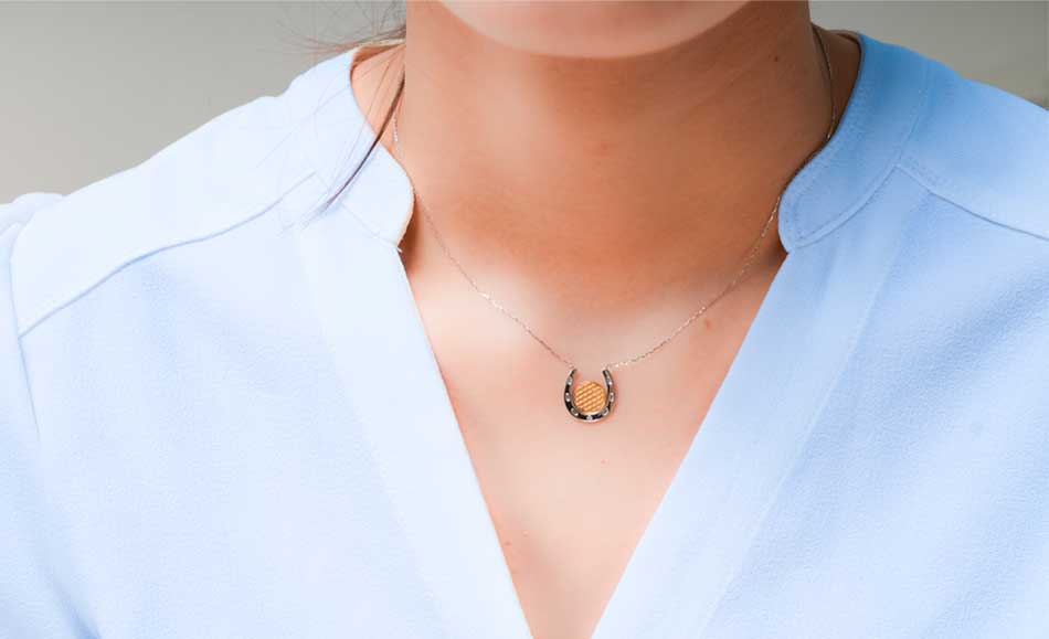 リボンを結んだ馬蹄、蹄鉄、ホースシューの画像